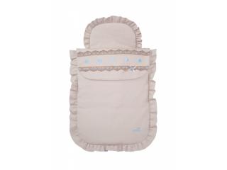 Colección de complementos canastilla para bebé: neceser, funda y saco silla, sombrilla, bolso coche