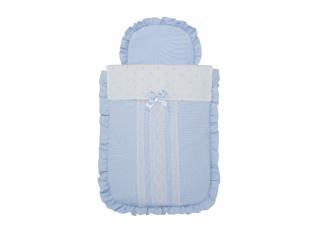 Colección Edén, complementos canastilla bebé: neceser, funda silla bebé, saco, sombrilla,