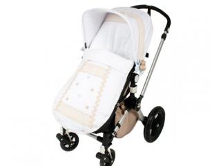 Colección La Toscana. Complementos de canastilla bebé. Sombrilla, neceser, cambiador, funda silla, saco bebe, vestiduras cuna