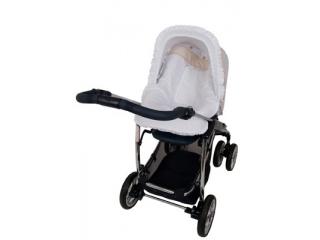 Colección La Toscana. Complementos de canastilla bebé. Sombrilla, neceser, cambiador, funda silla, saco bebe, vestiduras cuna