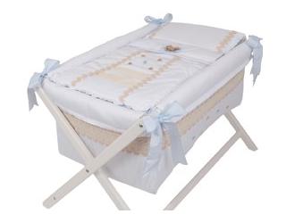 Colección La Toscana. Complementos de canastilla bebé. Sombrilla, neceser, cambiador, funda silla, saco bebe, vestiduras cuna